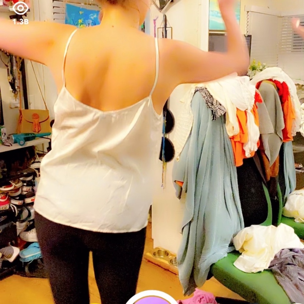 White Ruffled Camisole Top - Picture 4 of 5